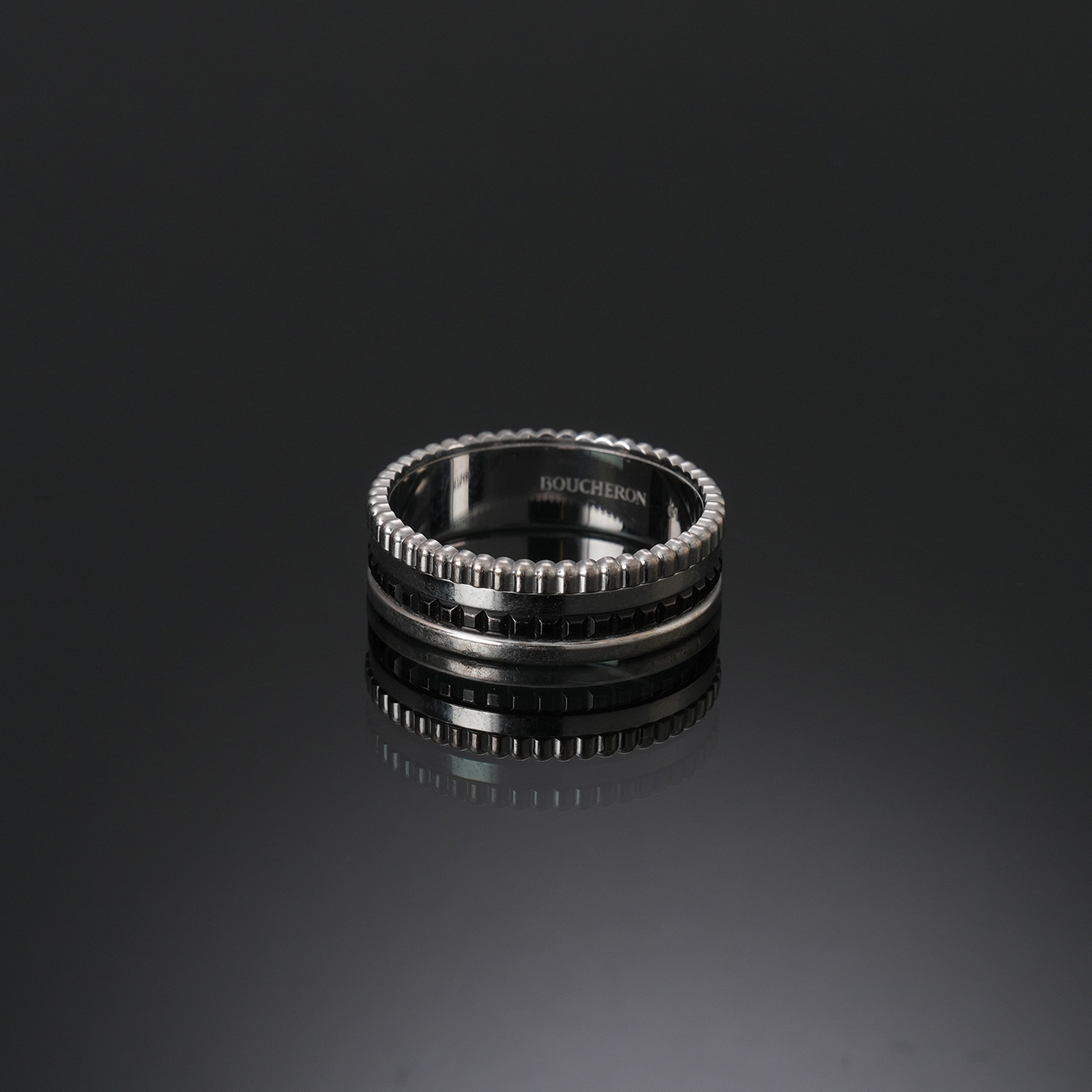 BOUCHERON(USED)부쉐론 콰트로 블랙 에디션 스몰 링#61
