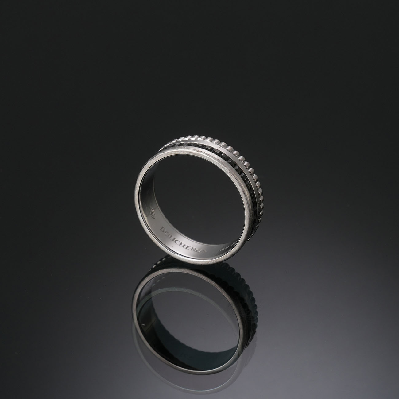 BOUCHERON(USED)부쉐론 콰트로 블랙 에디션 스몰 링 #61