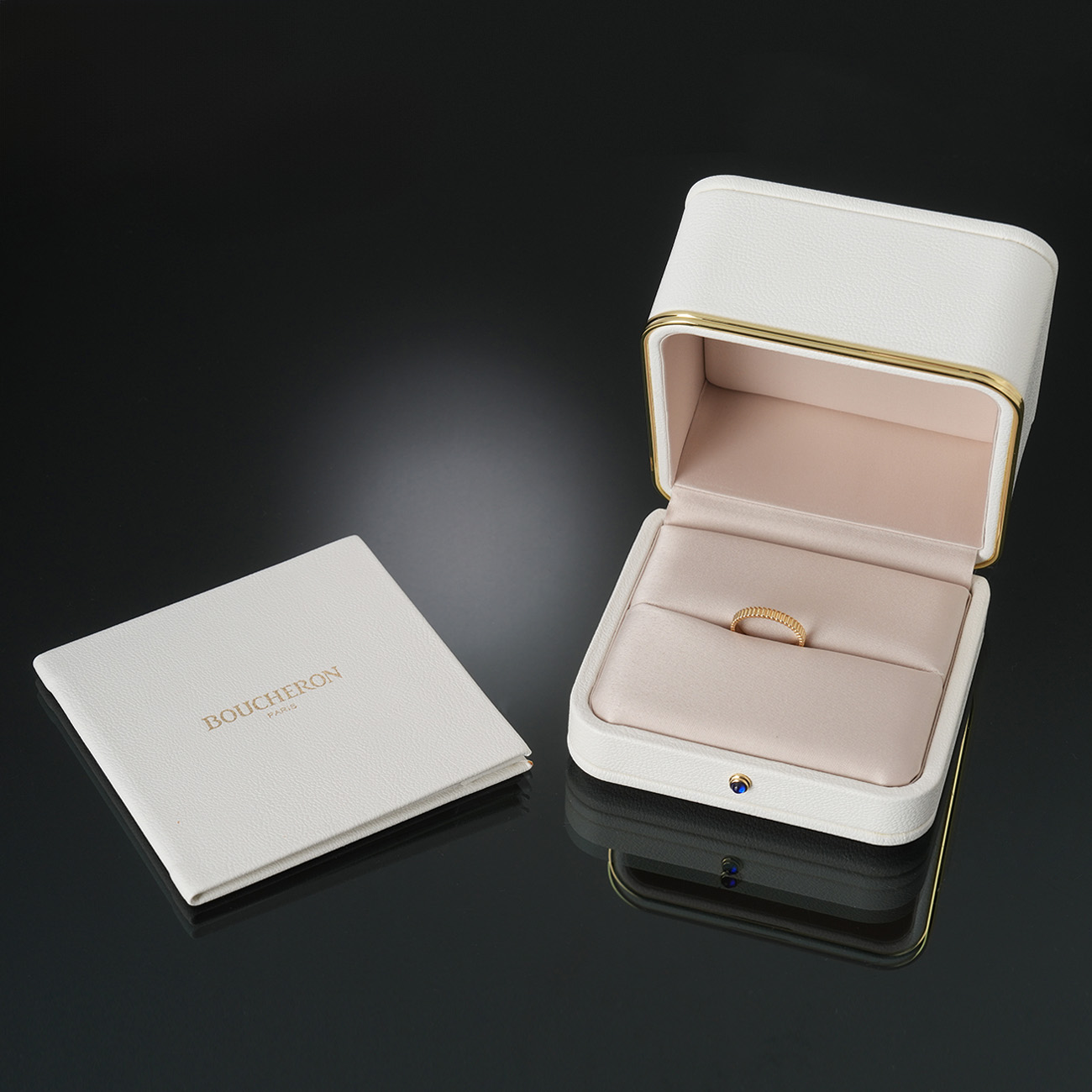 BOUCHERON(USED)부쉐론 그로그랭 옐로우 골드 웨딩 밴드 #56