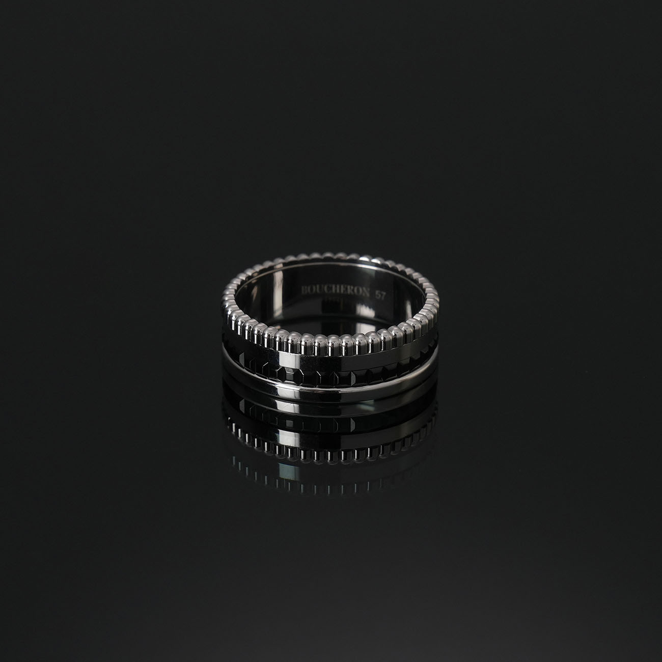 BOUCHERON(USED)부쉐론 콰트로 블랙 에디션 스몰 링 #57