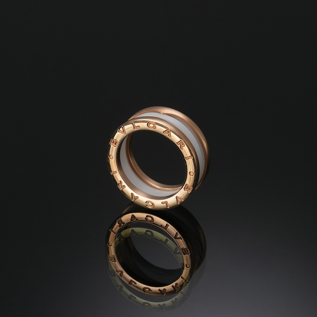BVLGARI(USED)불가리 비제로원 2밴드링 화이트세라믹