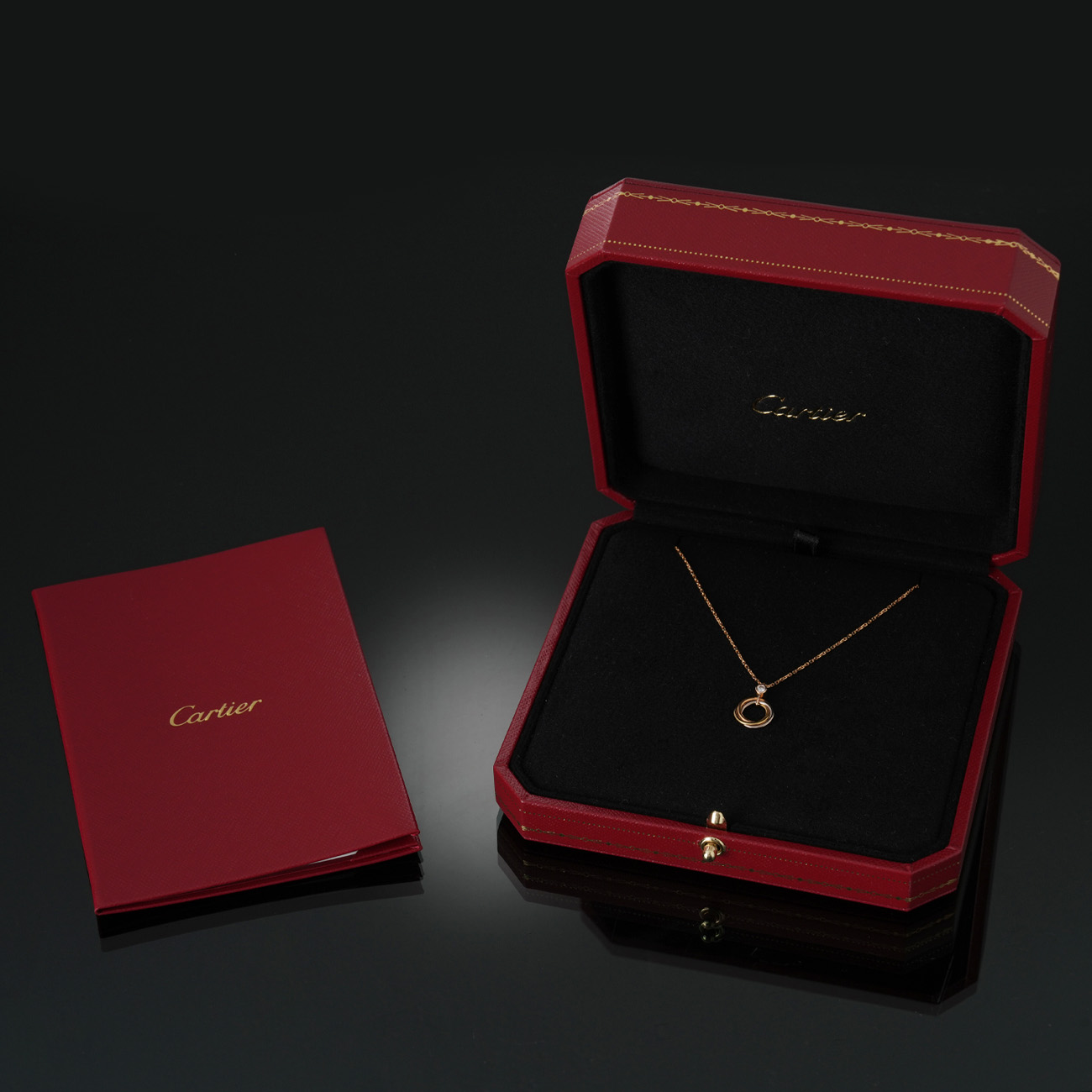 CARTIER(USED)까르띠에 트리니티 1P 다이아 네크리스