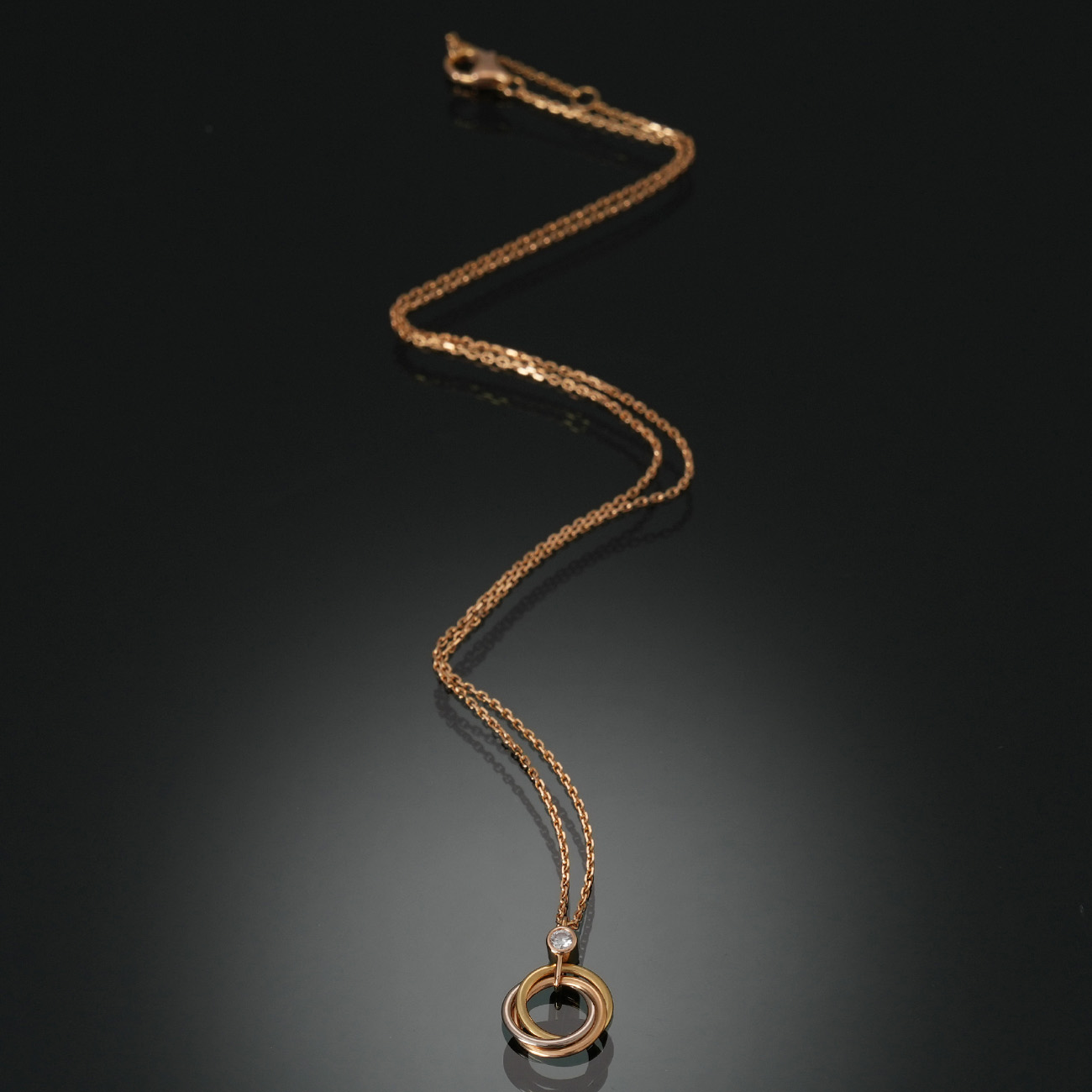 CARTIER(USED)까르띠에 트리니티 1P 다이아 네크리스