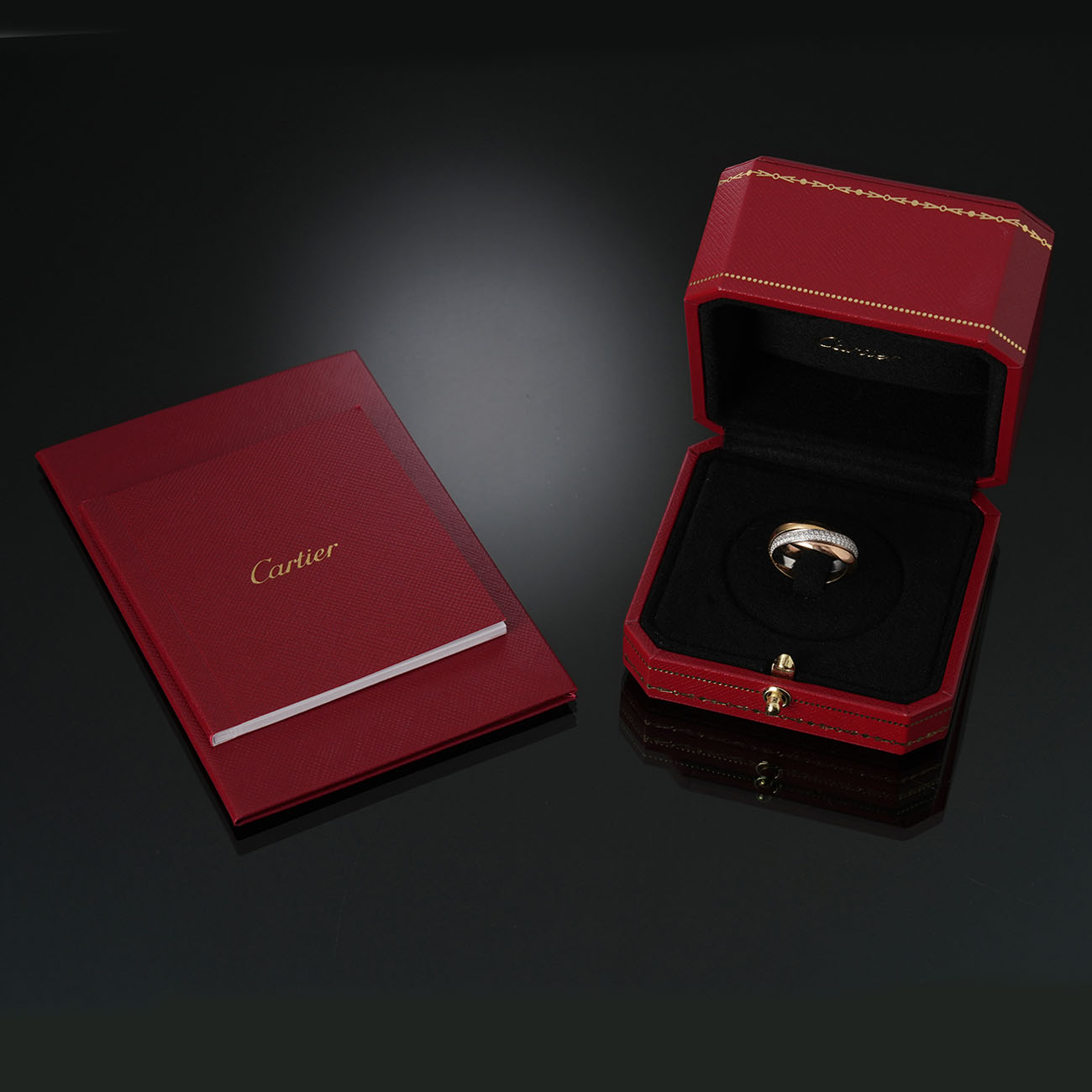 CARTIER(USED)까르띠에 파베 다이아 트리니티 스몰 링 #51