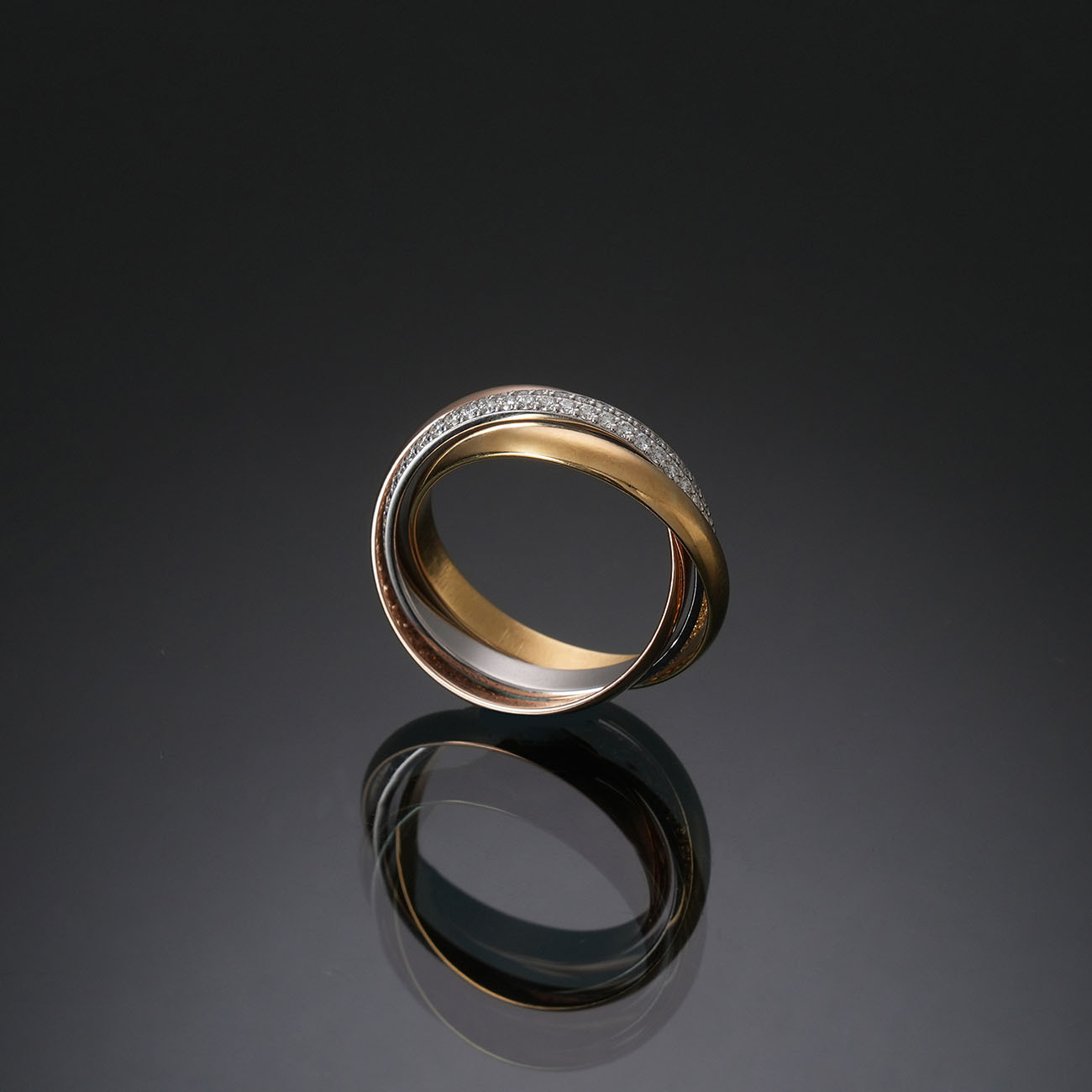 CARTIER(USED)까르띠에 파베 다이아 트리니티 스몰 링 #51