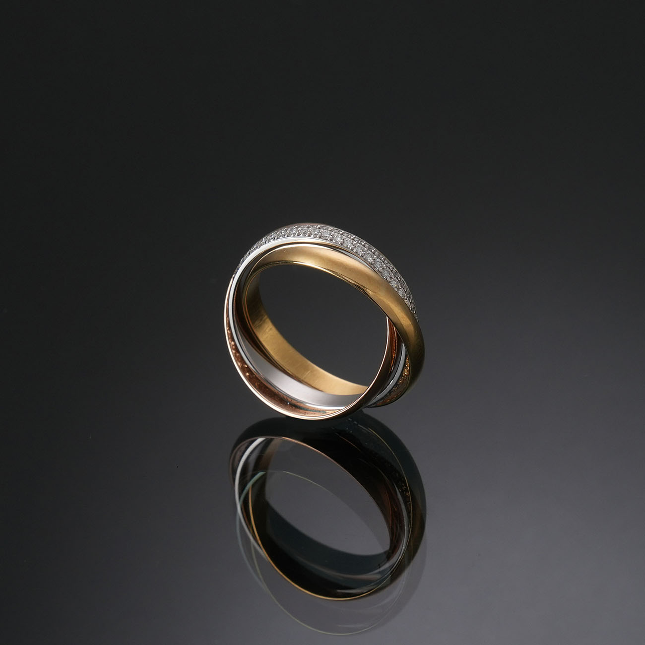 CARTIER(USED)까르띠에 파베 다이아 트리니티 스몰 링 #51