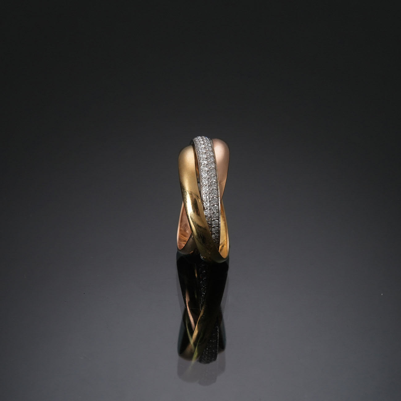 CARTIER(USED)까르띠에 파베 다이아 트리니티 스몰 링 #51