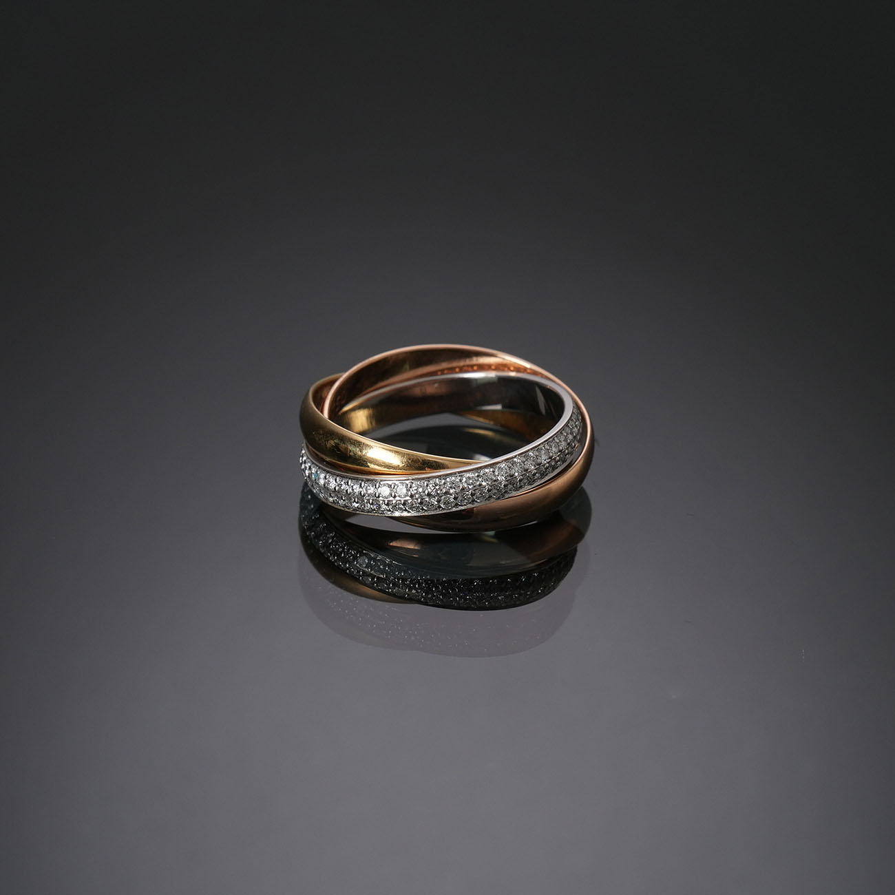 CARTIER(USED)까르띠에 파베 다이아 트리니티 스몰 링 #51