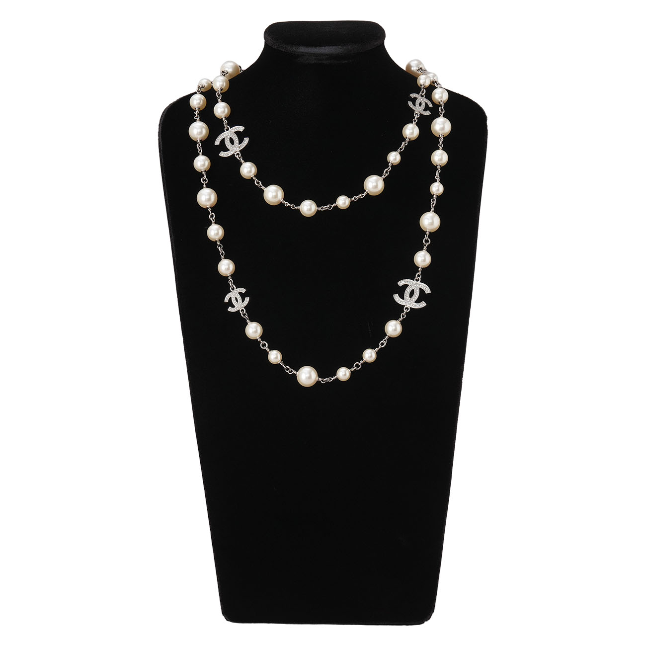 CHANEL(USED)샤넬 A36121 CC로고 롱 진주 네크리스