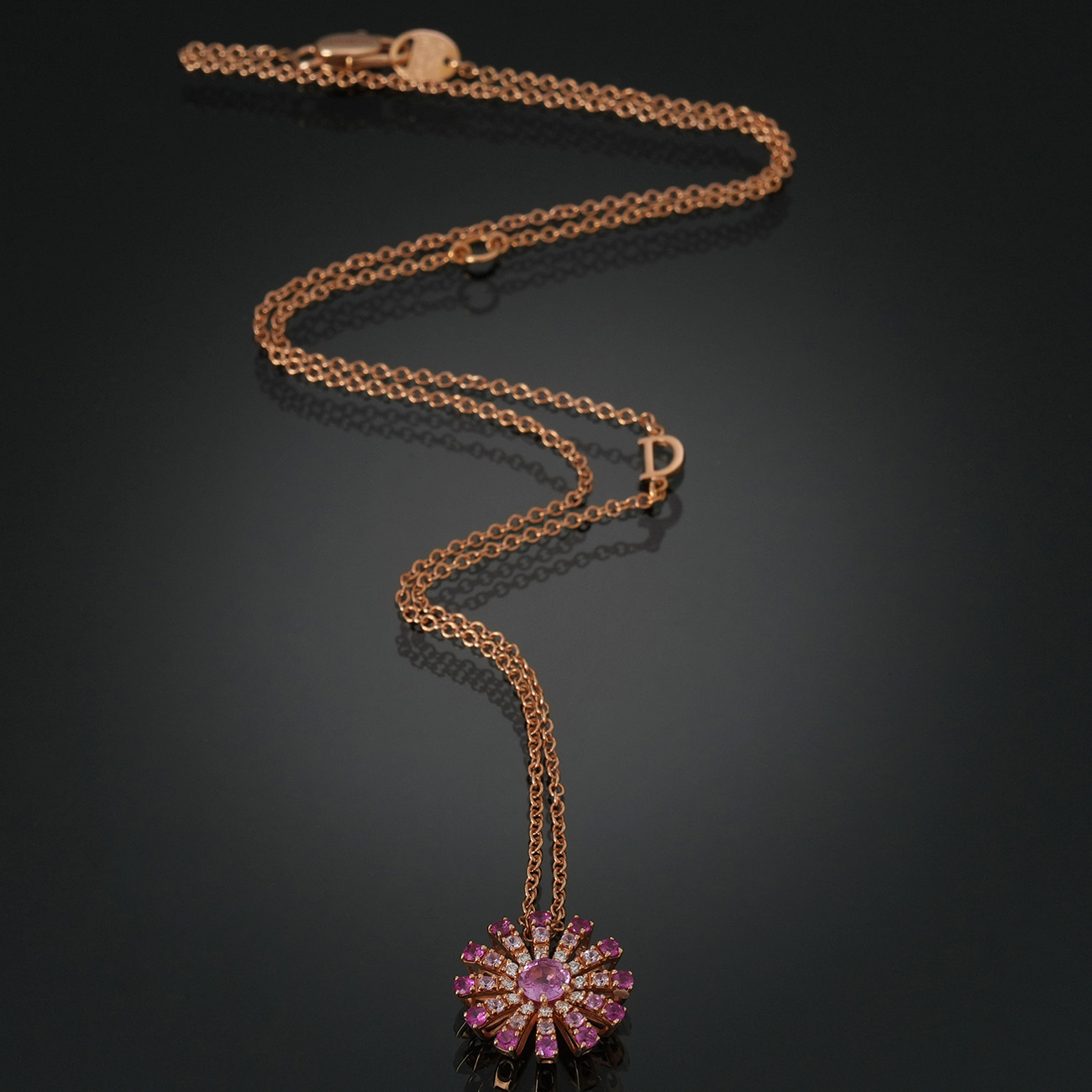 DAMIANI(USED)벨에포크 마르게리타 핑크 사피아어 네크리스 16mm