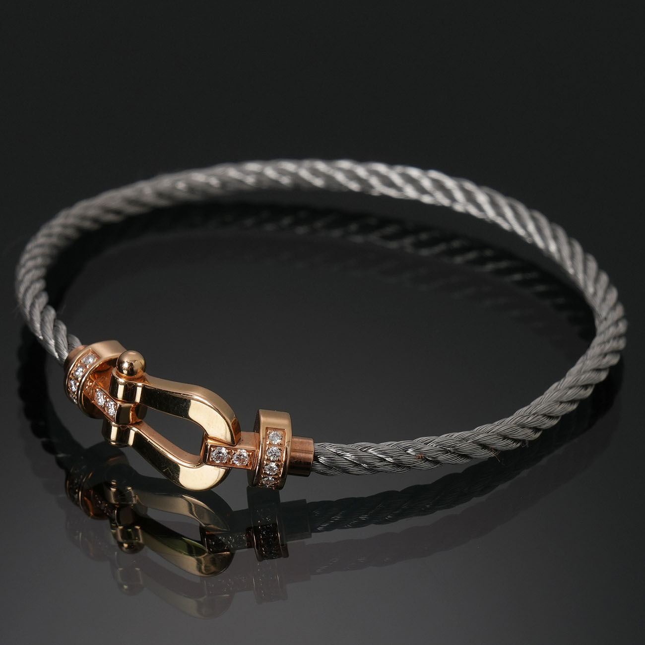 FRED(USED)프레드 포스텐 하프 다이아 브레이슬릿 #M 0B0073