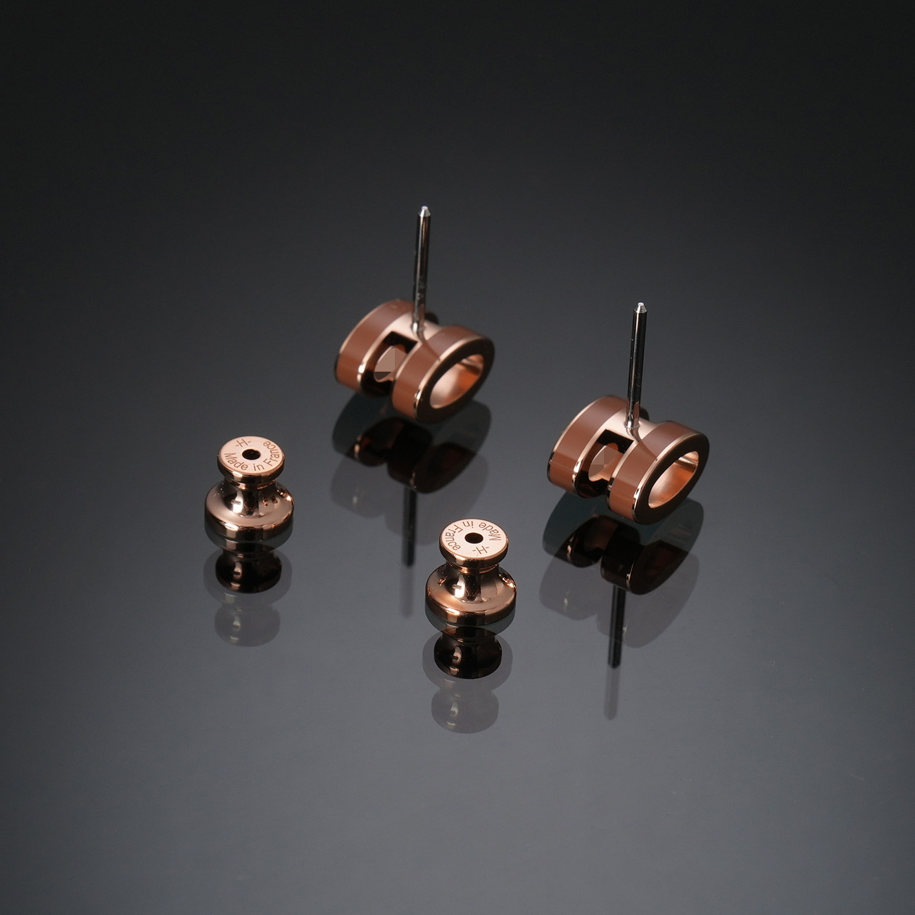 HERMES(USED)에르메스 미니 팝아슈 이어링 뉴골드 로즈골드