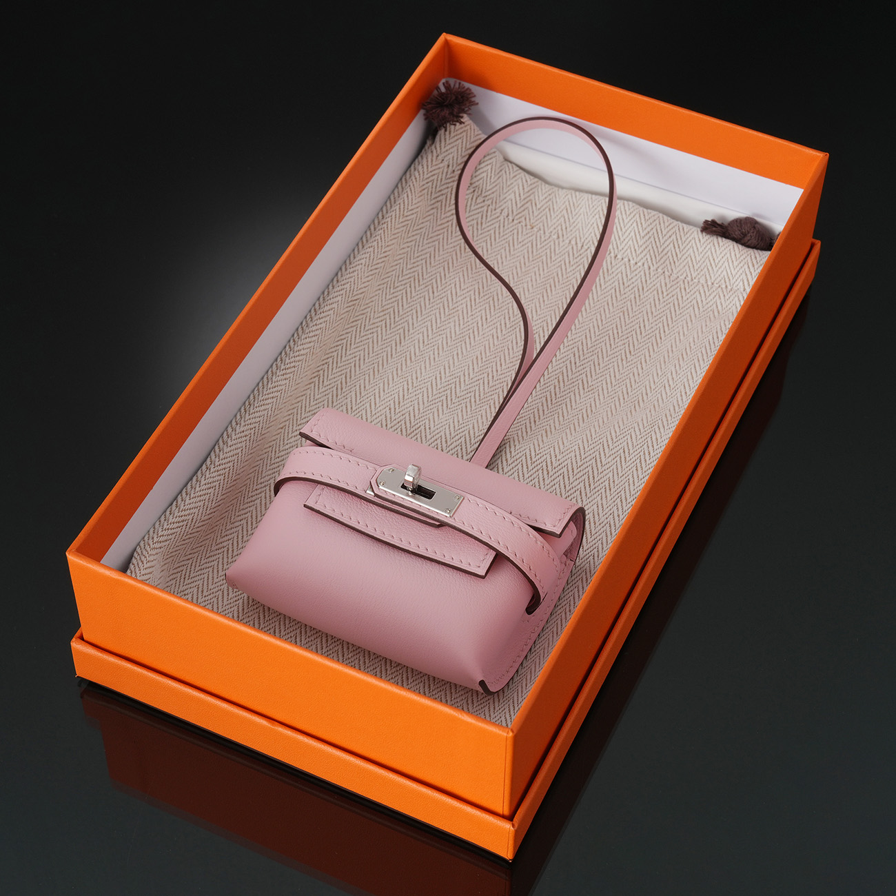 HERMES(USED)에르메스 켈리 페스티벌 백참 로즈사쿠라 은장