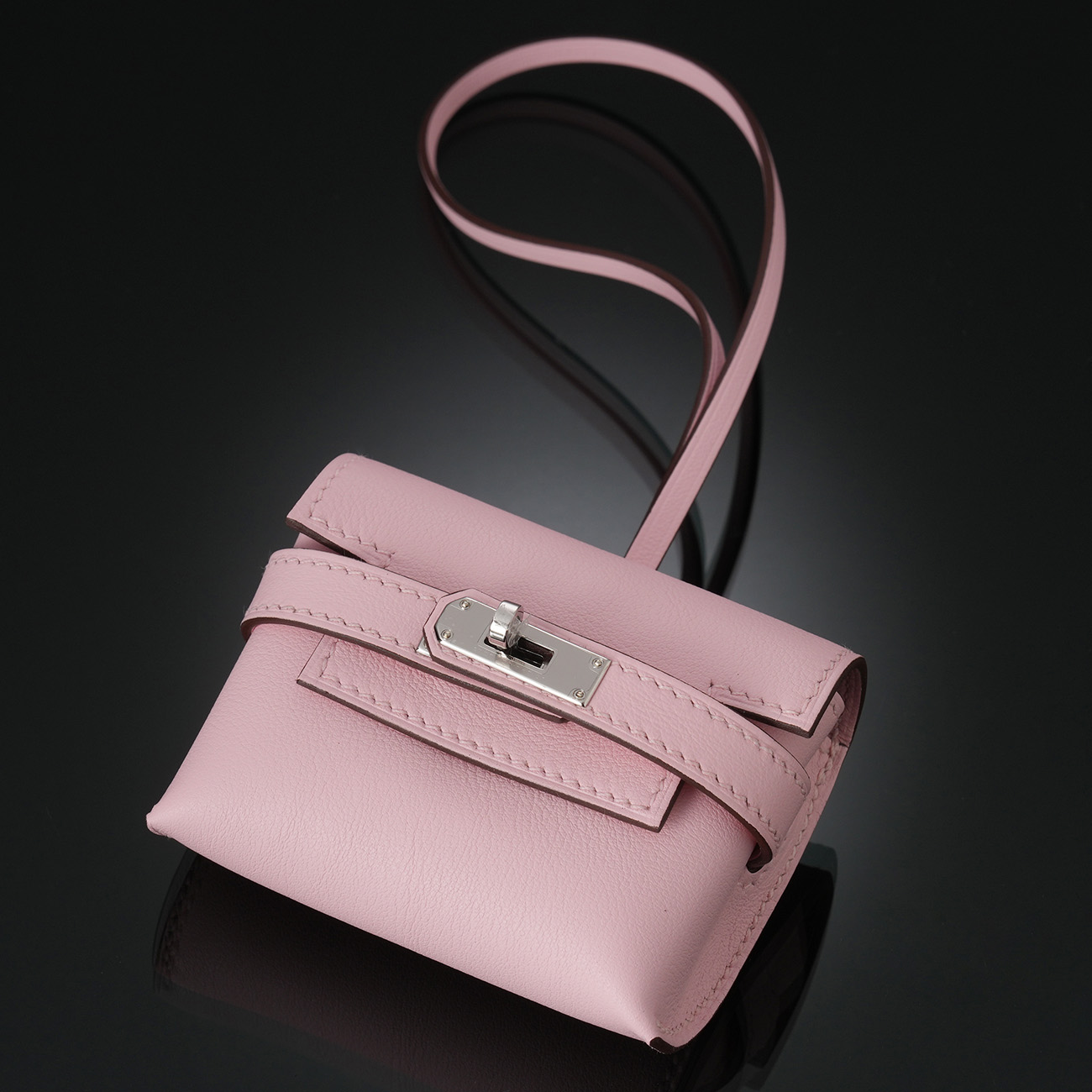 HERMES(USED)에르메스 켈리 페스티벌 백참 로즈사쿠라 은장