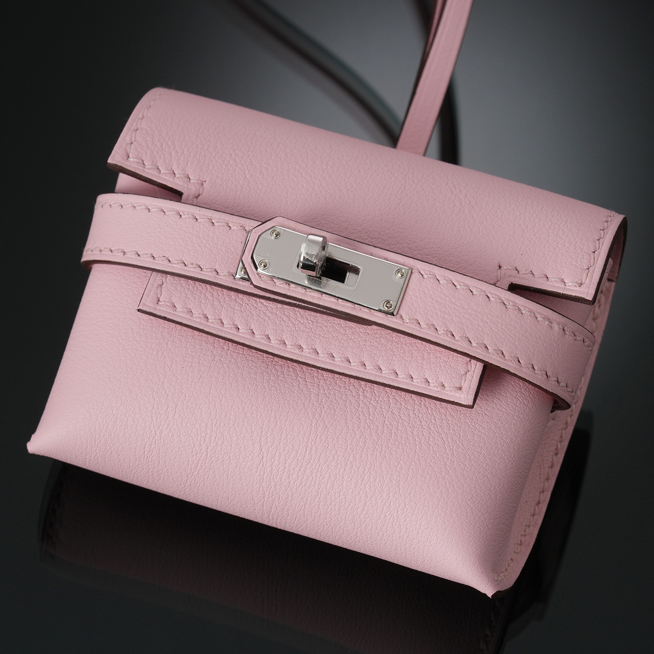 HERMES(USED)에르메스 켈리 페스티벌 백참 로즈사쿠라 은장