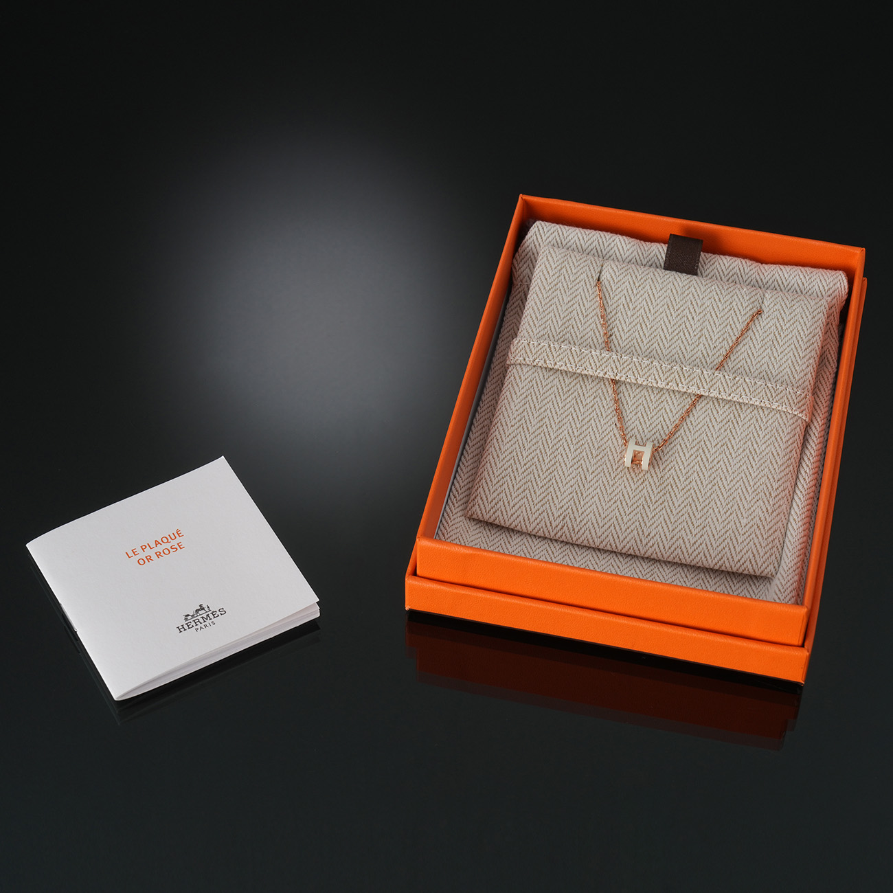 HERMES(USED)에르메스 미니 팝아슈 네크리스 블랑 로즈골드