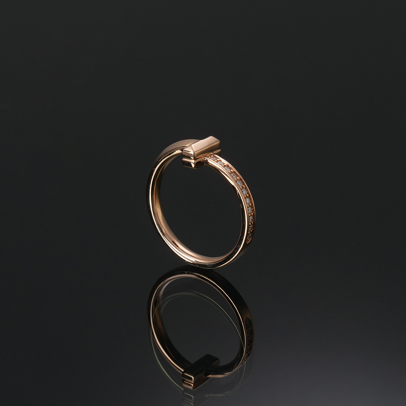 TIFFANY & CO.(USED)티파니 T1 하프파베 링#51.5