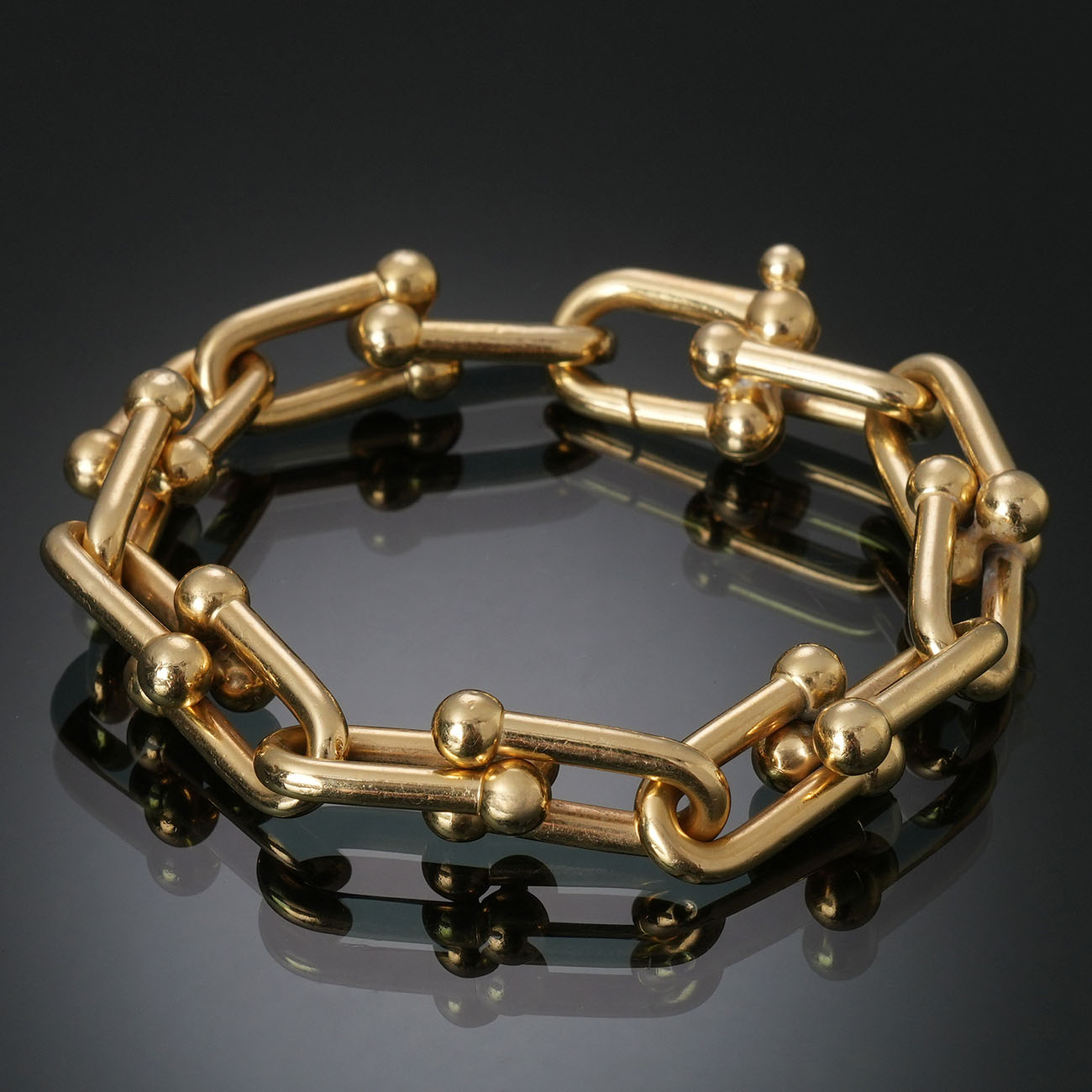TIFFANY & CO.(USED)티파니 하드웨어 링크 브레이슬릿 라지