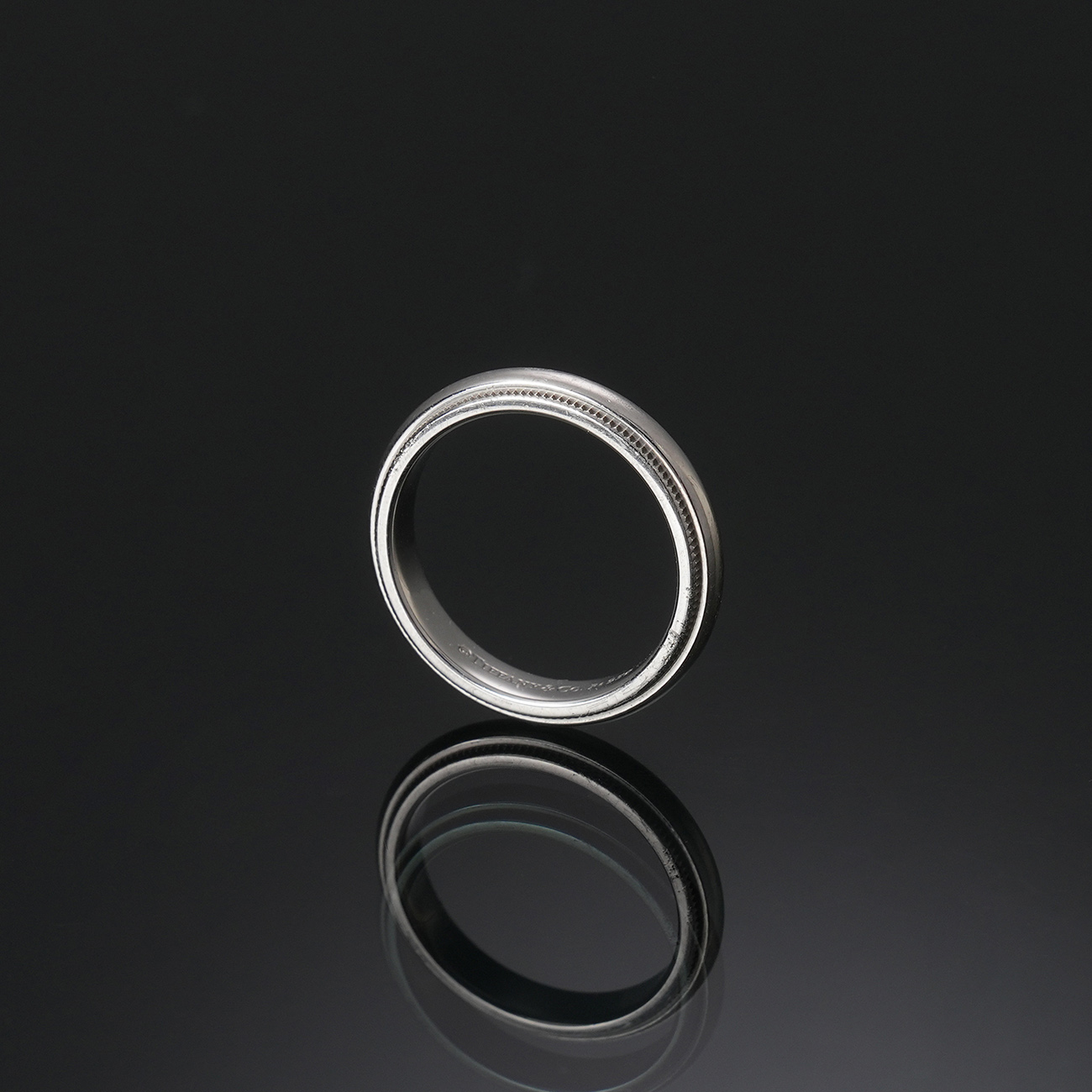 TIFFANY & CO.(USED)티파니 플래티넘 밀그레인 링 #46