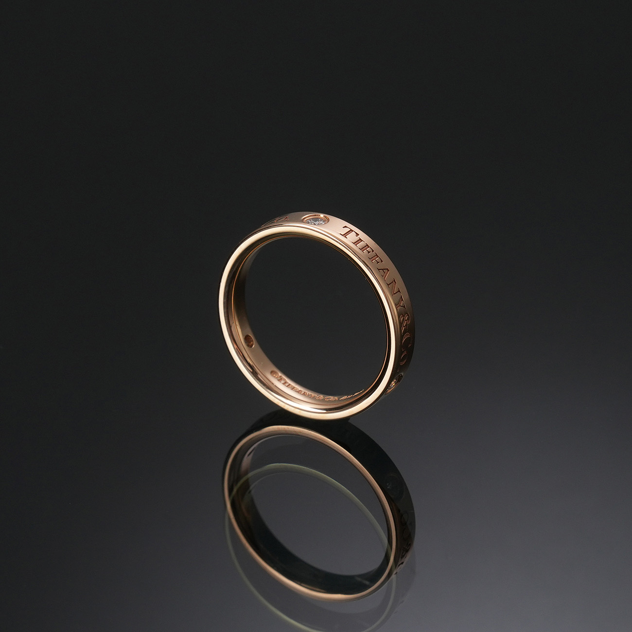 TIFFANY & CO.(USED)티파니앤코 다이아 T&CO 밴드 링 #4.5