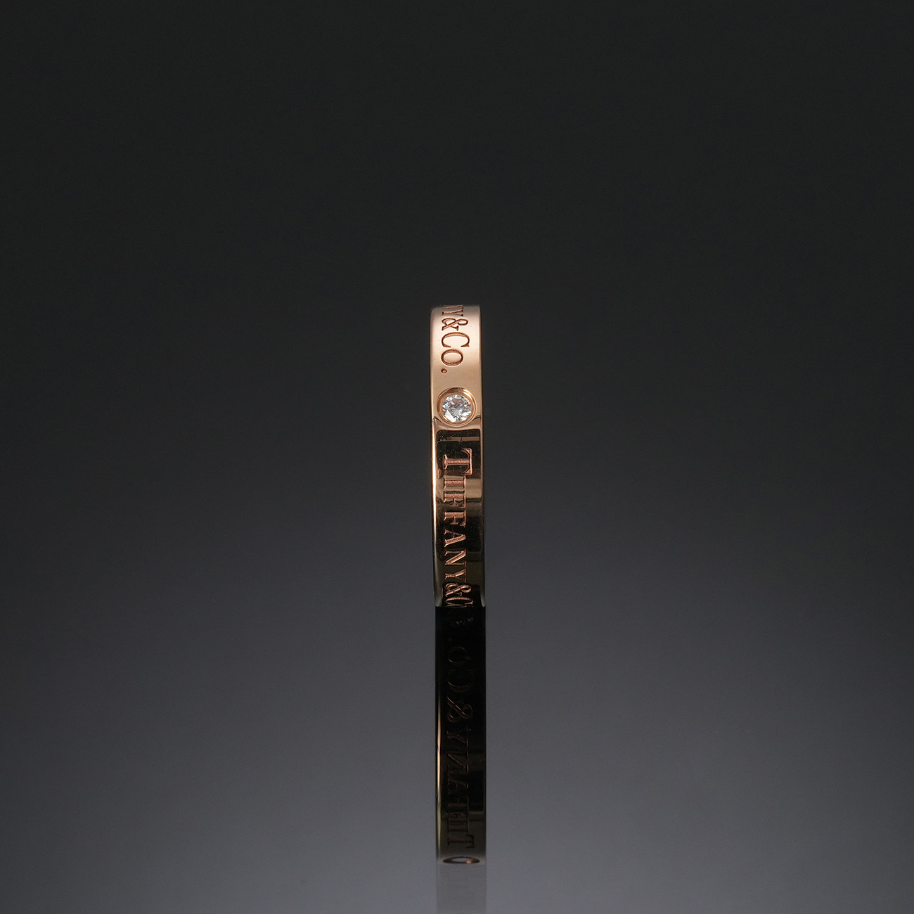 TIFFANY & CO.(USED)티파니앤코 다이아 T&CO 밴드 링 #4.5