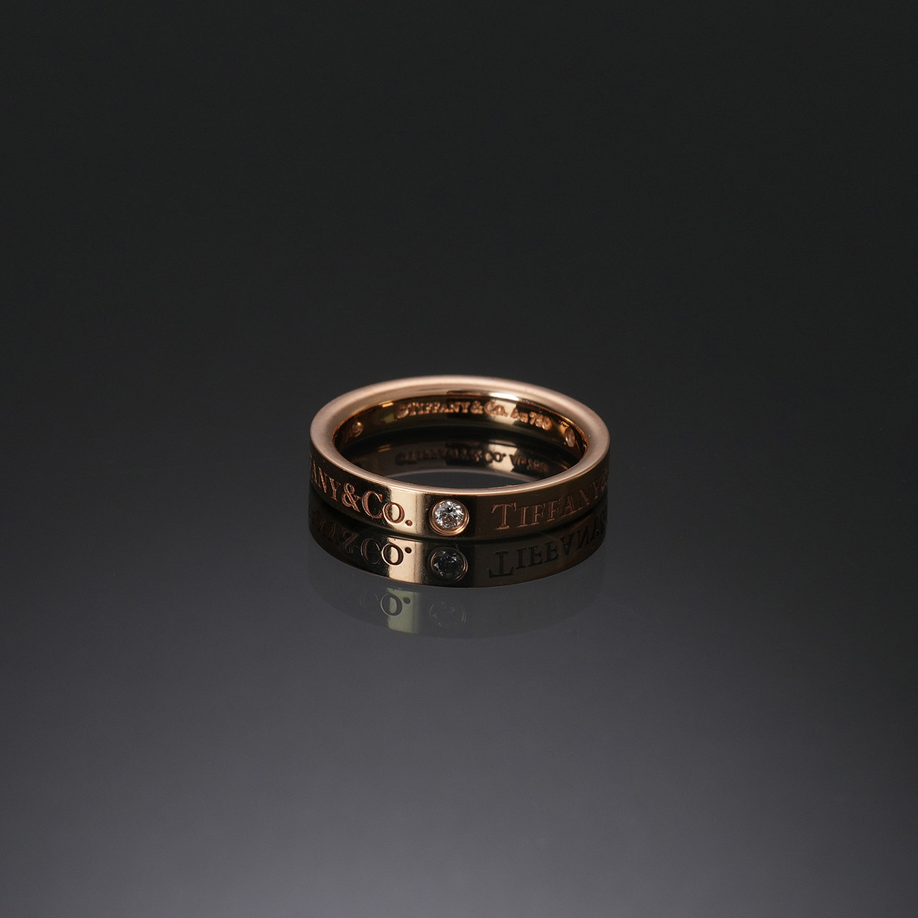 TIFFANY & CO.(USED)티파니앤코 다이아 T&CO 밴드 링 #4.5