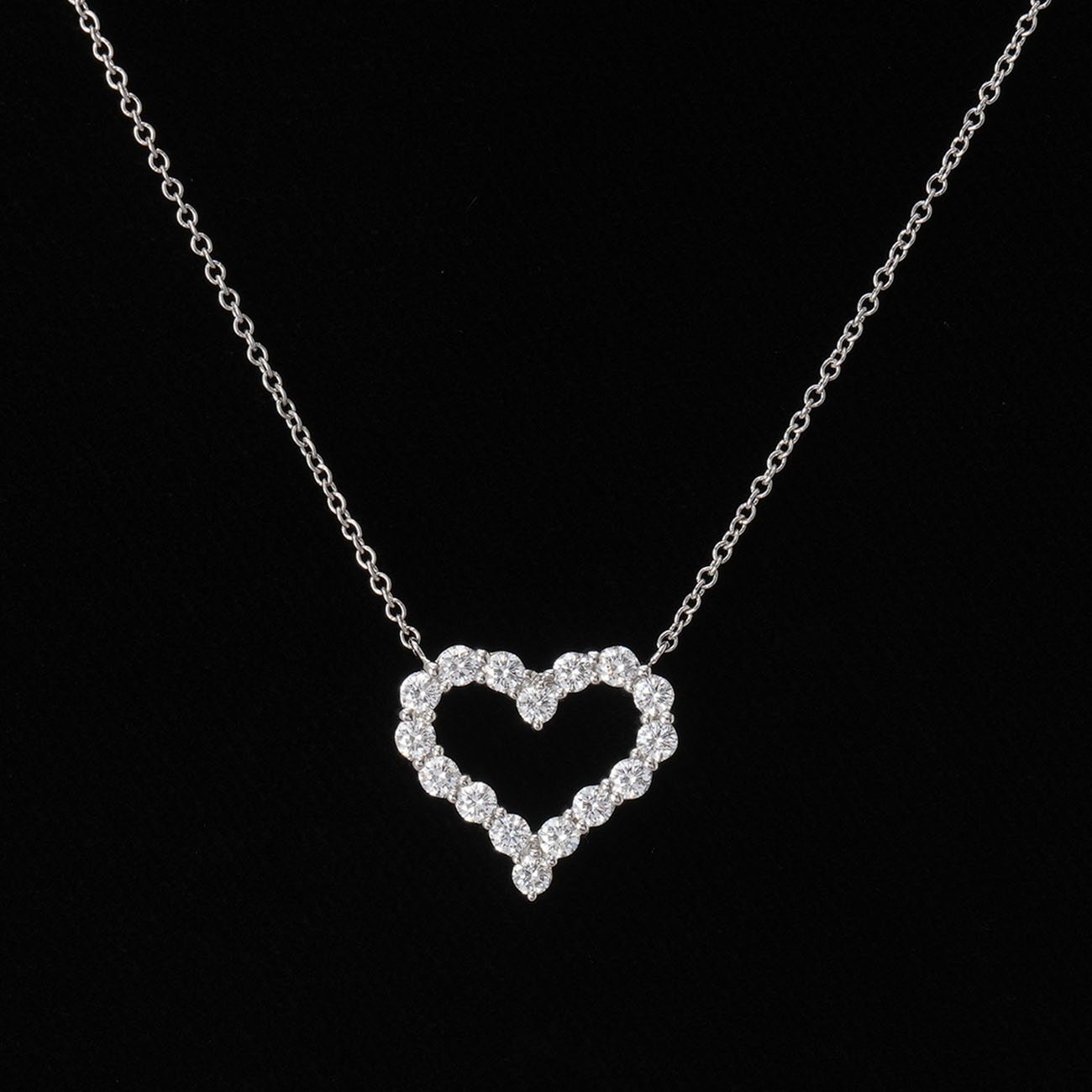 TIFFANY & CO.(USED)티파니 플래티넘 다이아 하트 펜던트 네크리스