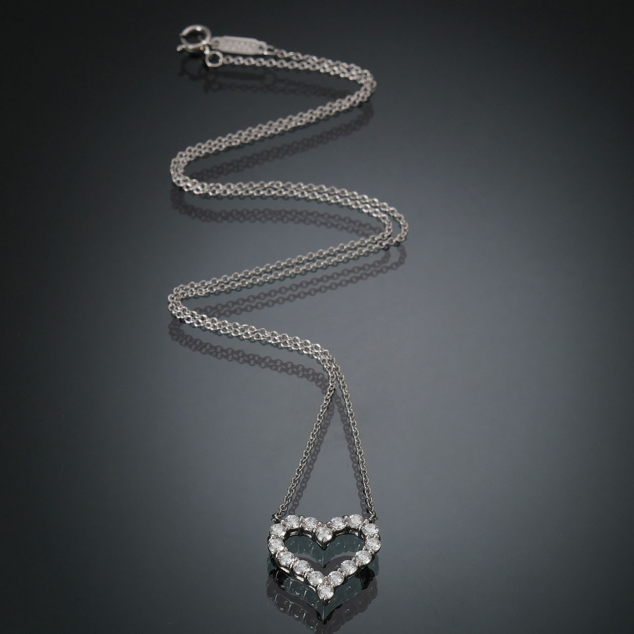 TIFFANY & CO.(USED)티파니 플래티넘 다이아 하트 펜던트 네크리스