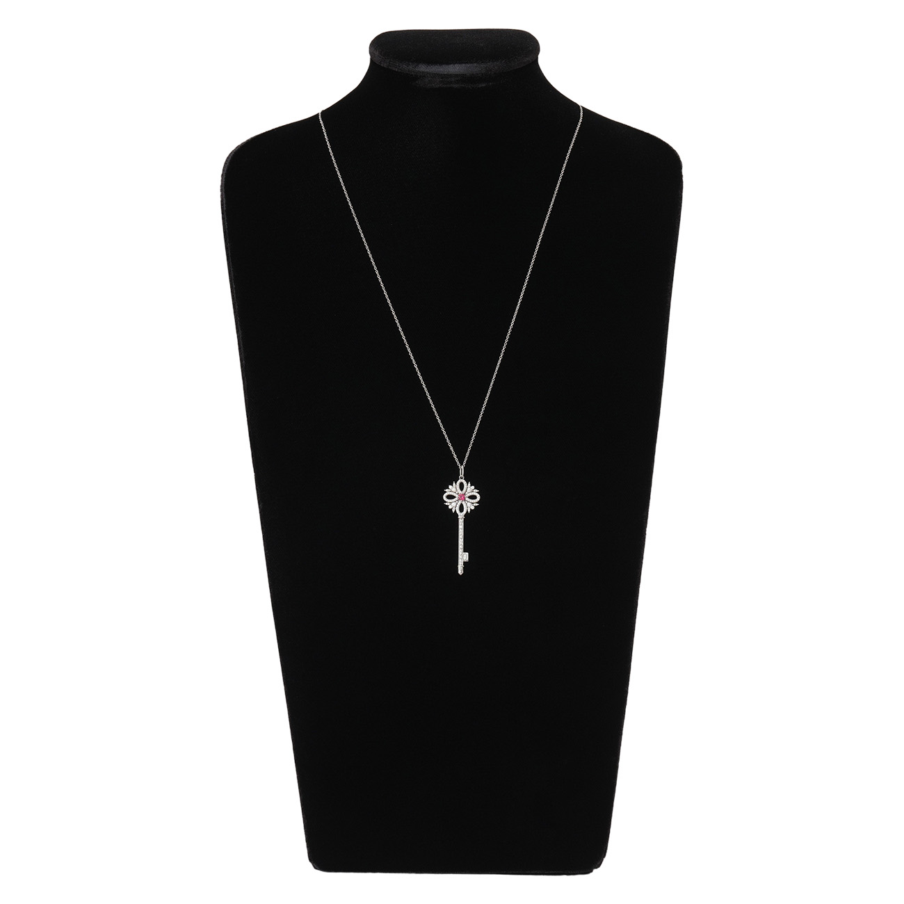 TIFFANY & CO.(USED)티파니 플레티늄 빅토리아 키 펜던트 네크리스 미듐