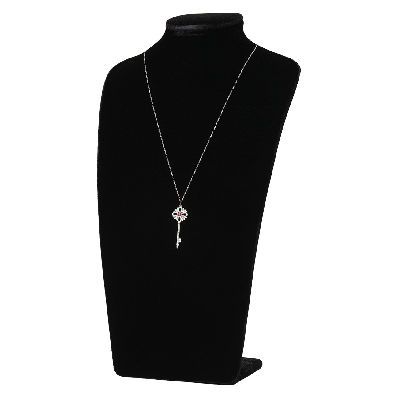 TIFFANY & CO.(USED)티파니 플레티늄 빅토리아 키 펜던트 네크리스 미듐