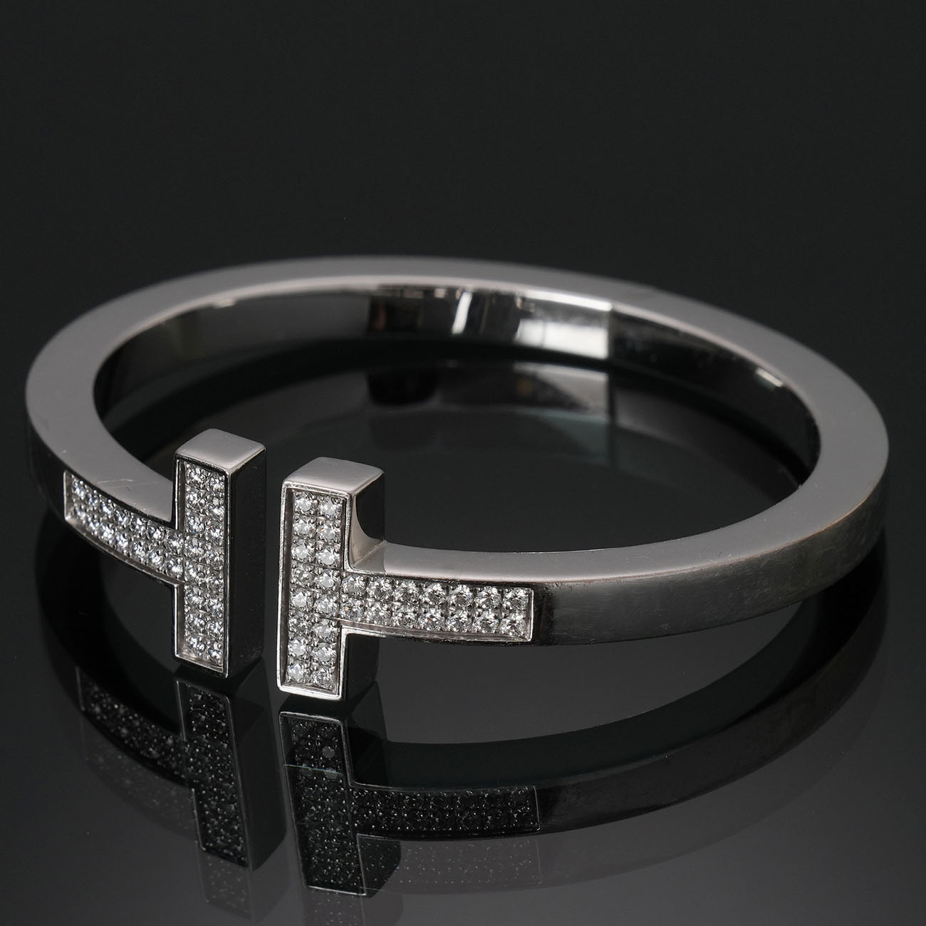 TIFFANY & CO.(USED)티파니 파베 다이아몬드 스퀘어 브레이슬릿 SM