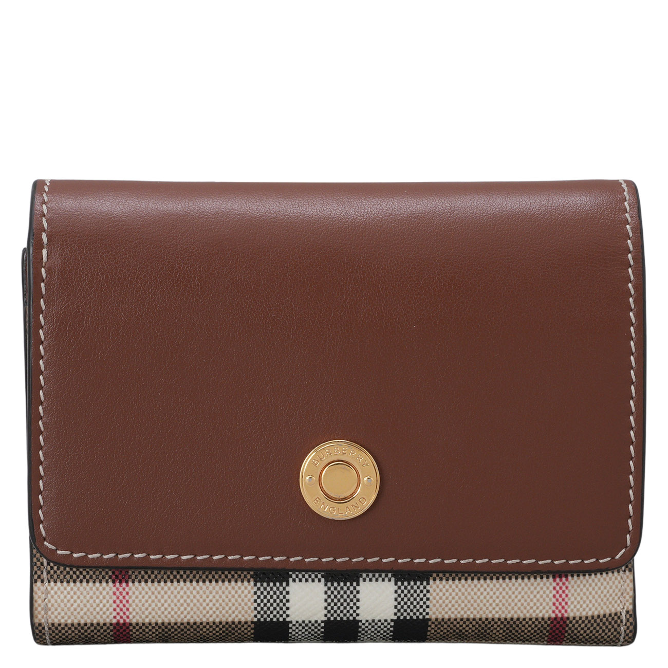 BURBERRY(USED)버버리 체크 레더 폴딩 지갑