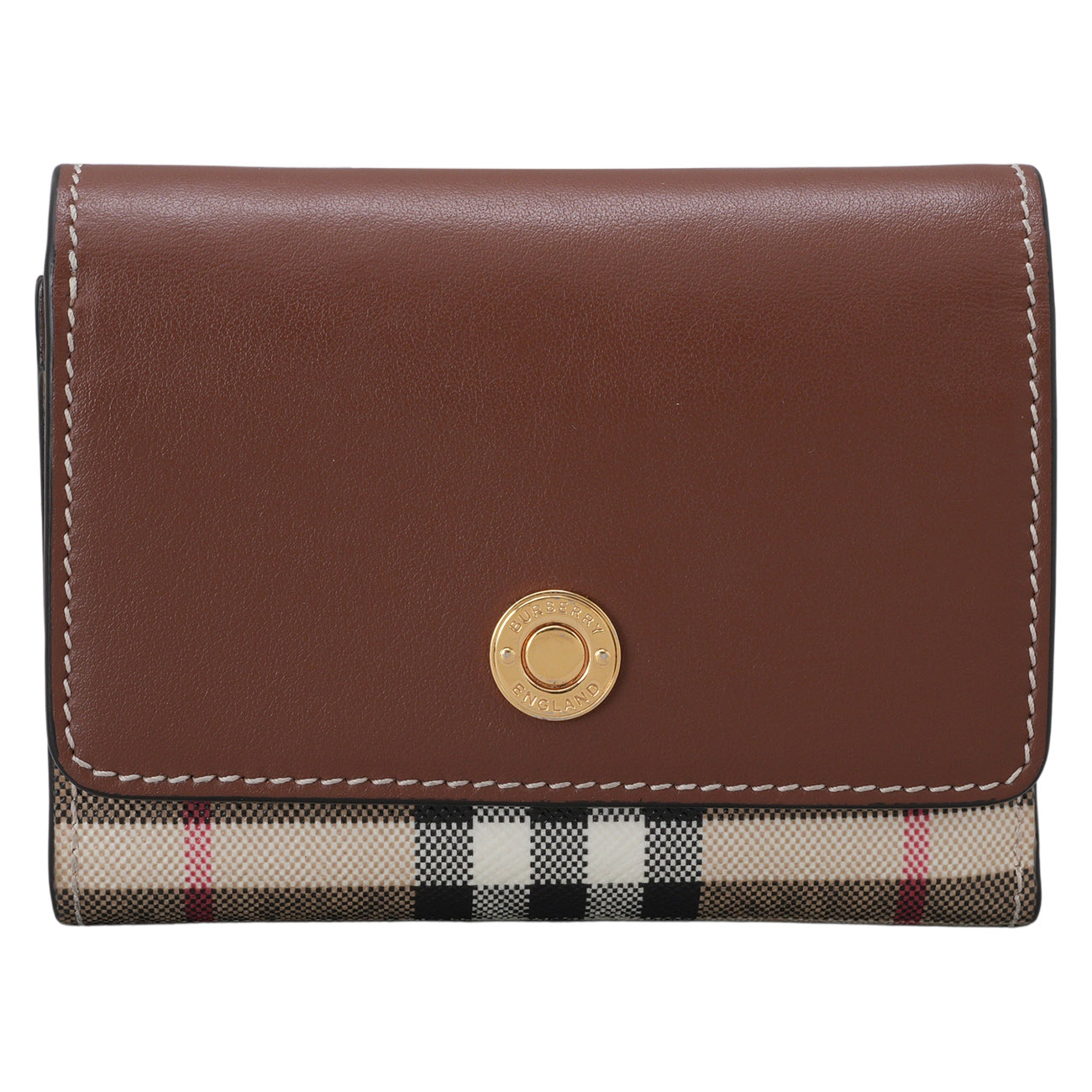 BURBERRY(USED)버버리 체크 레더 폴딩 지갑