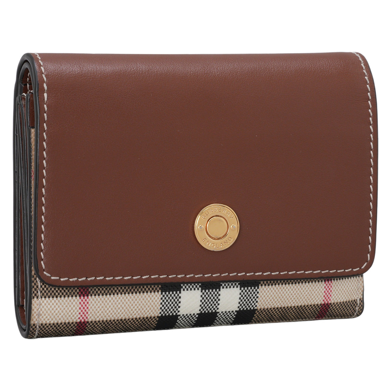 BURBERRY(USED)버버리 체크 레더 폴딩 지갑