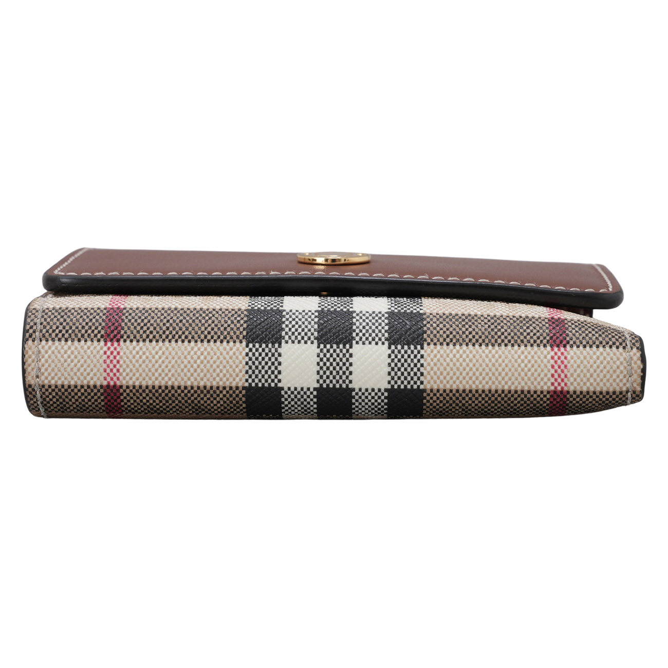 BURBERRY(USED)버버리 체크 레더 폴딩 지갑