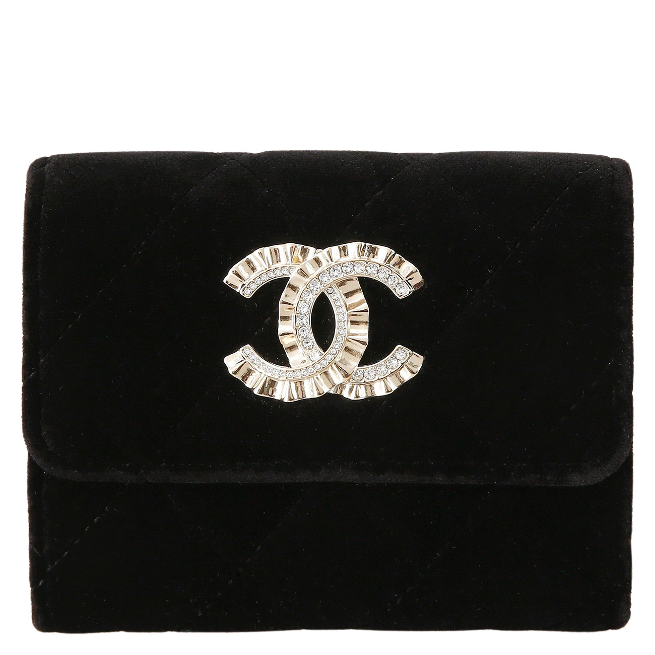 CHANEL(USED)샤넬 벨벳 CC로고 카드지갑