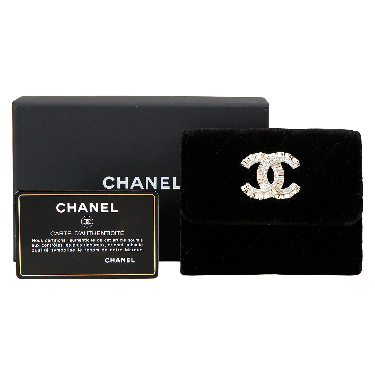 CHANEL(USED)샤넬 벨벳 CC로고 카드지갑