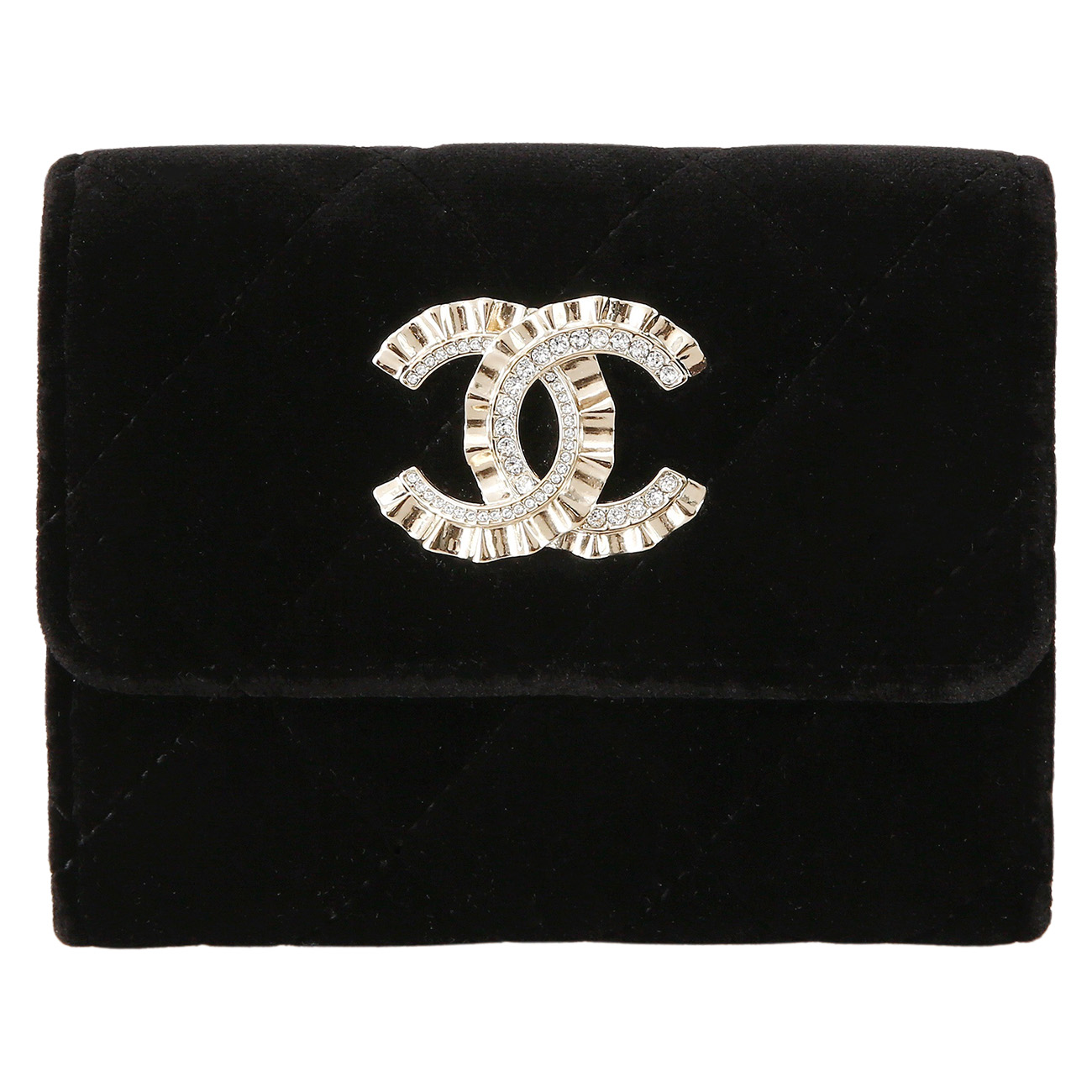 CHANEL(USED)샤넬 벨벳 CC로고 카드지갑