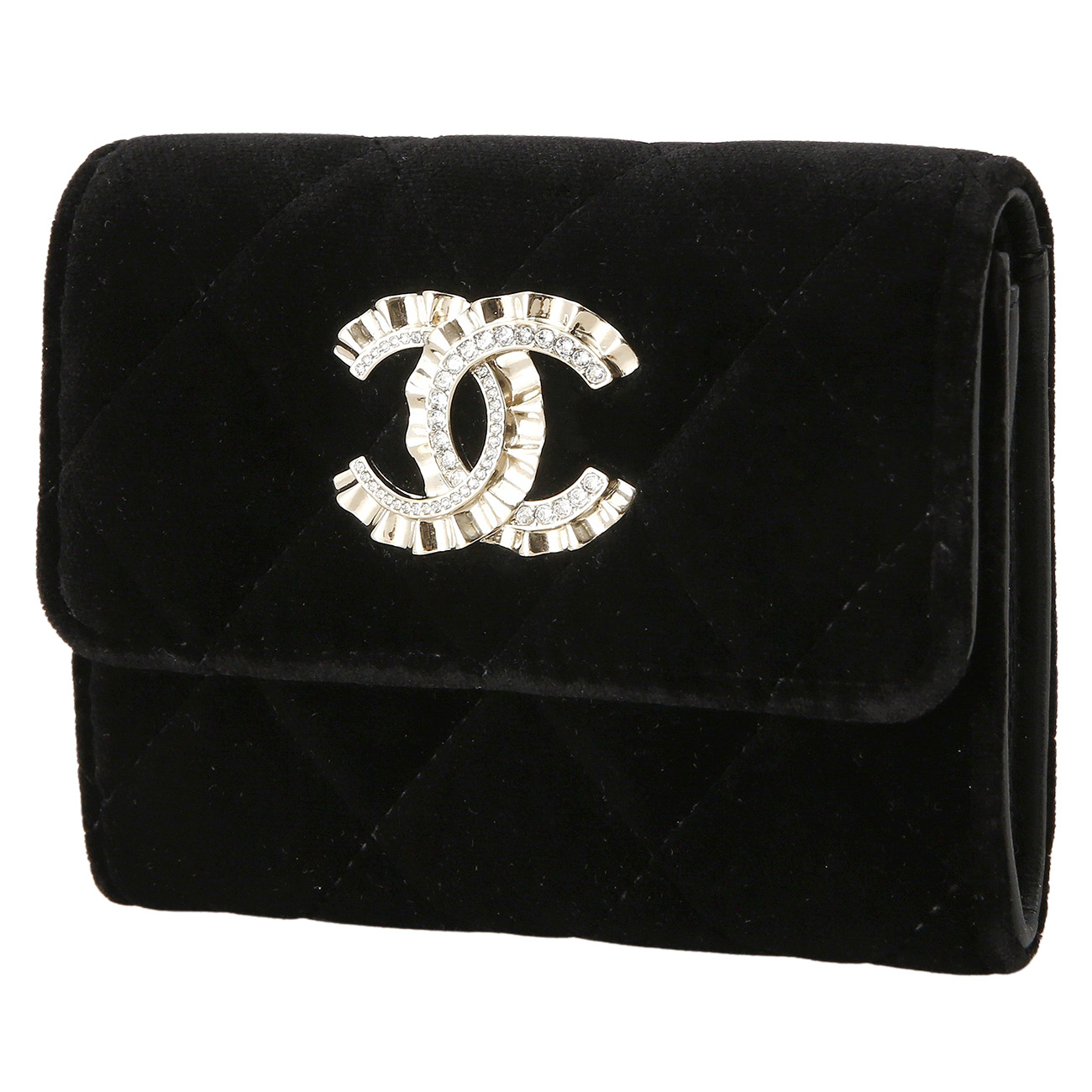 CHANEL(USED)샤넬 벨벳 CC로고 카드지갑
