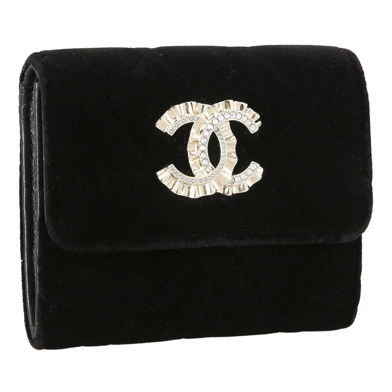 CHANEL(USED)샤넬 벨벳 CC로고 카드지갑