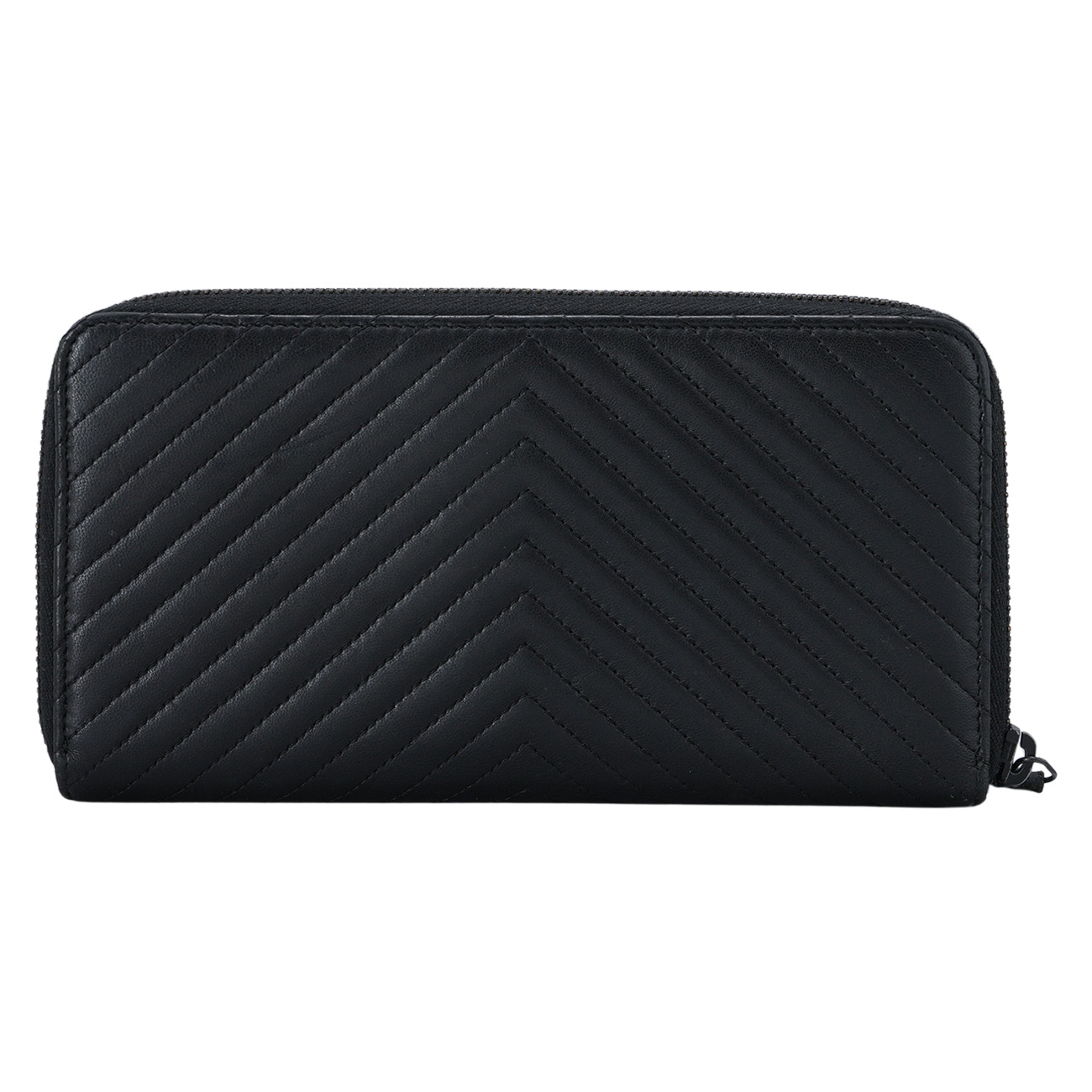CHANEL(USED)샤넬 램스킨 쉐브론 지퍼 장지갑