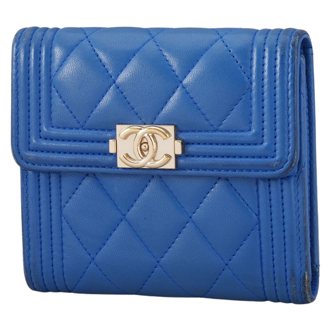 CHANEL(USED)샤넬 램스킨 보이샤넬 반지갑