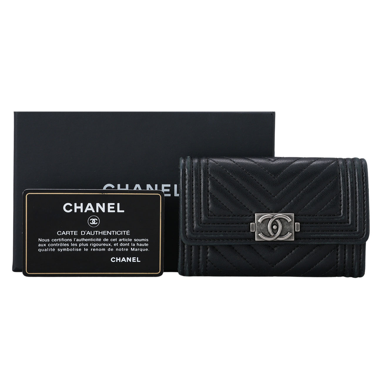 CHANEL(USED)샤넬 램스킨 보이샤넬 카드지갑