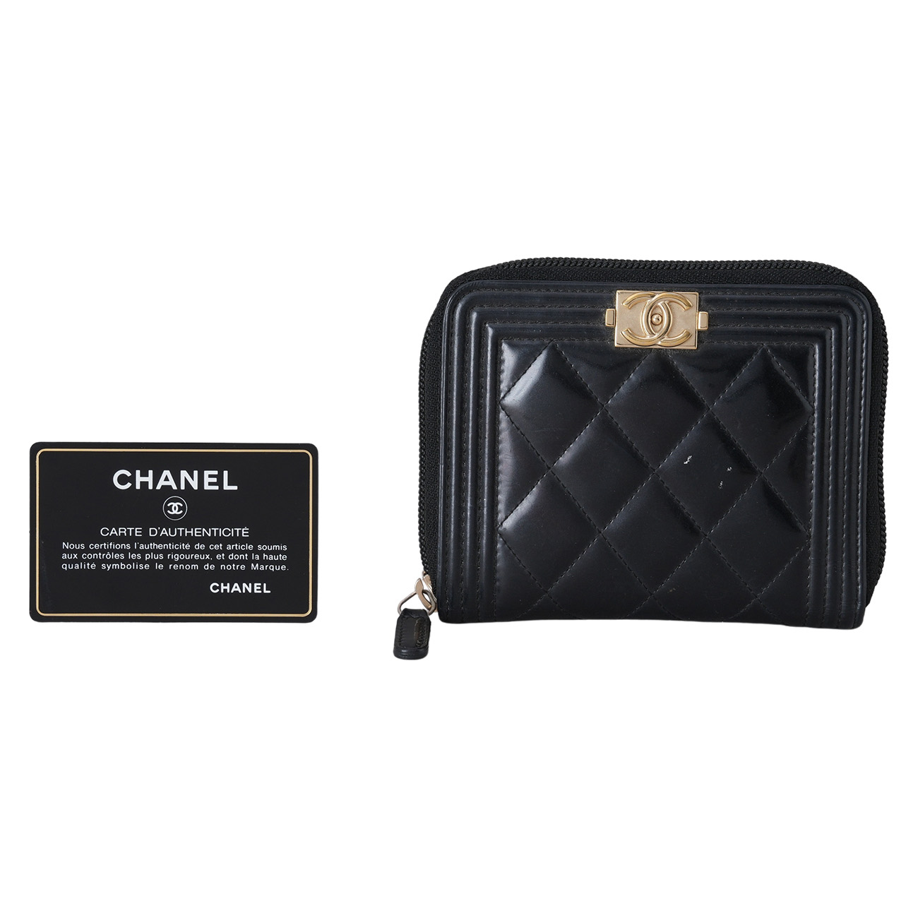CHANEL(USED)샤넬 보이샤넬 페이던트 지퍼 중지갑