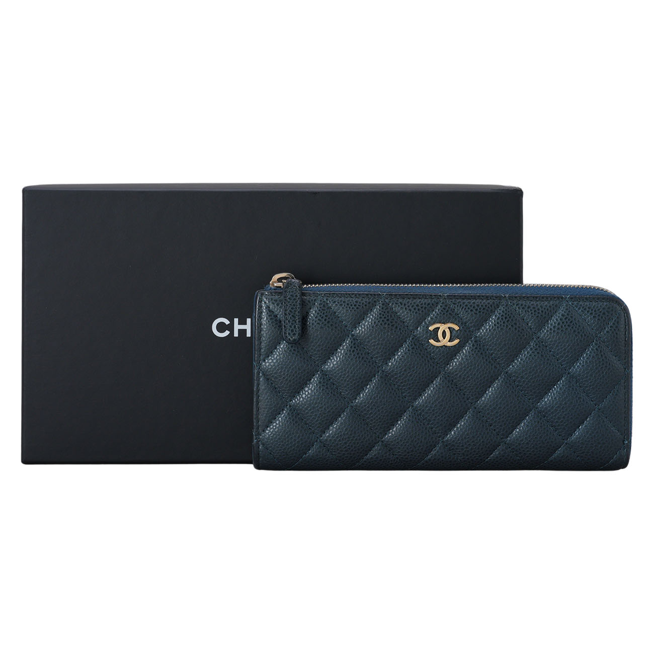 CHANEL(USED)샤넬 캐비어 지퍼 장지갑