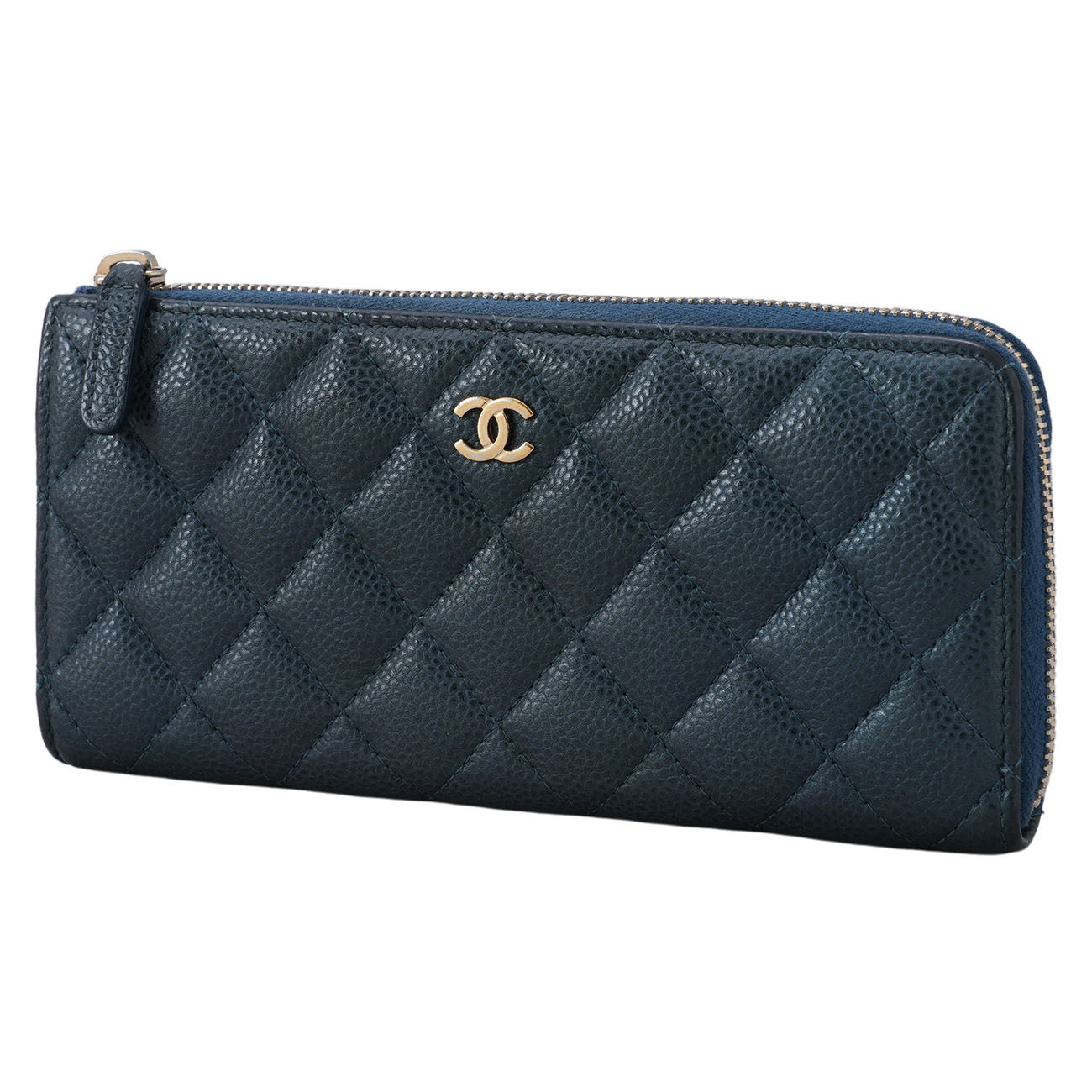 CHANEL(USED)샤넬 캐비어 지퍼 장지갑
