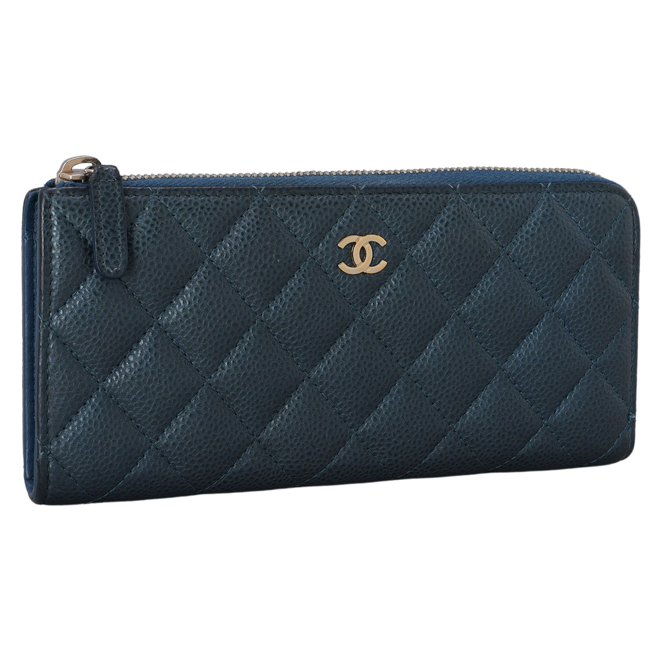 CHANEL(USED)샤넬 캐비어 지퍼 장지갑