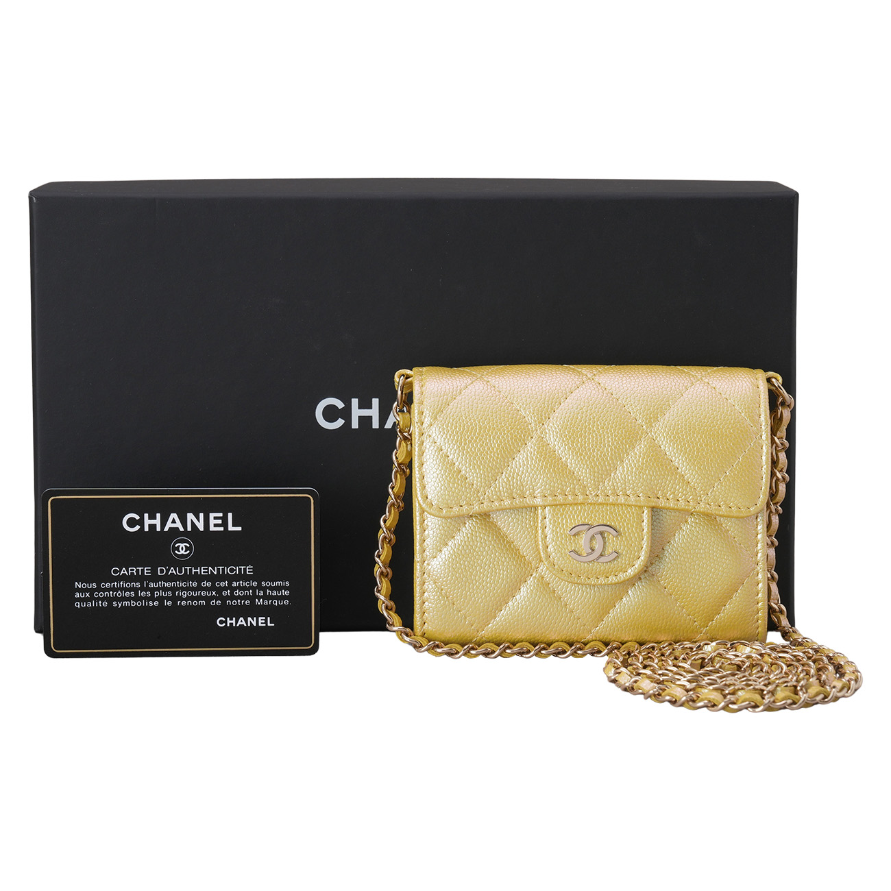 CHANEL(USED)샤넬 AP0238 클래식 캐비어 똑딱이 체인지갑