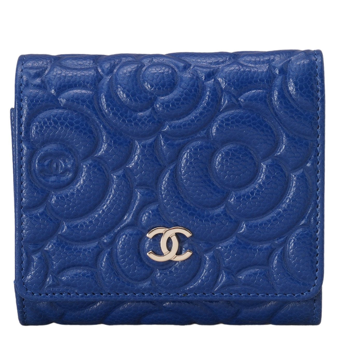CHANEL(USED)샤넬 AP0710 캐비어 까멜리아 3단 반지갑