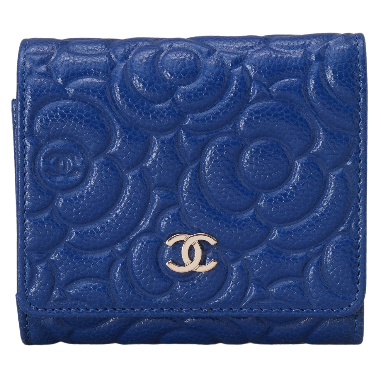 CHANEL(USED)샤넬 AP0710 캐비어 까멜리아 3단 반지갑